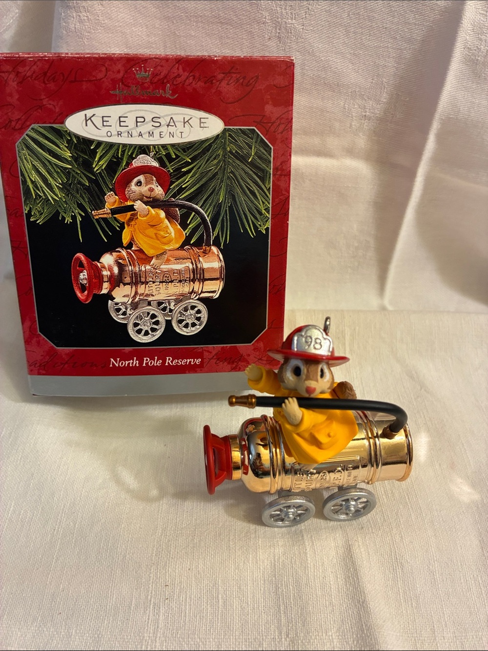 Hallmark Keepsake Ornament North Pole Reserve Firefighter Mouse Ornament 1998 - Picture 2 of 11